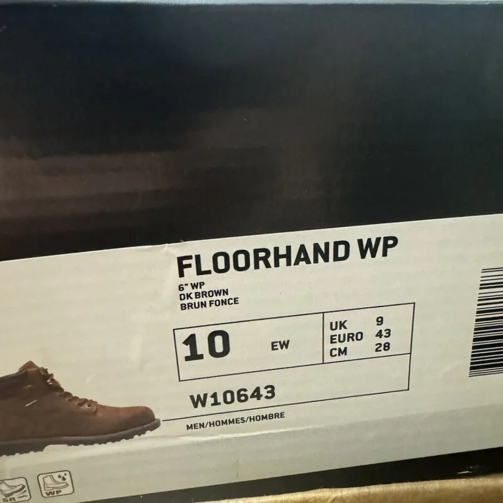 Wolverine Mens FloorHand Waterproof Boot Brown Size 10EW